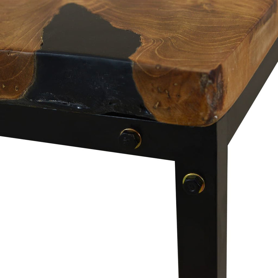 Salontafel 110X60X40 Cm Teakhout En Hars Zwart