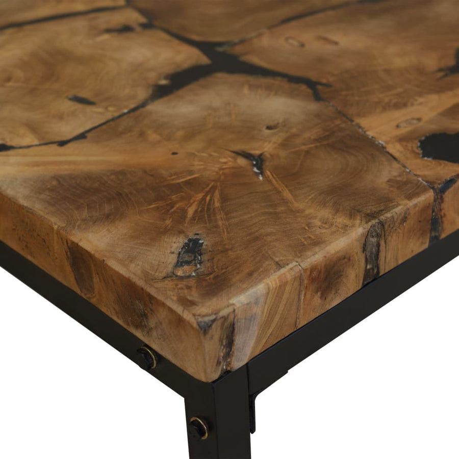 Salontafel 110X60X40 Cm Teakhout En Hars Zwart