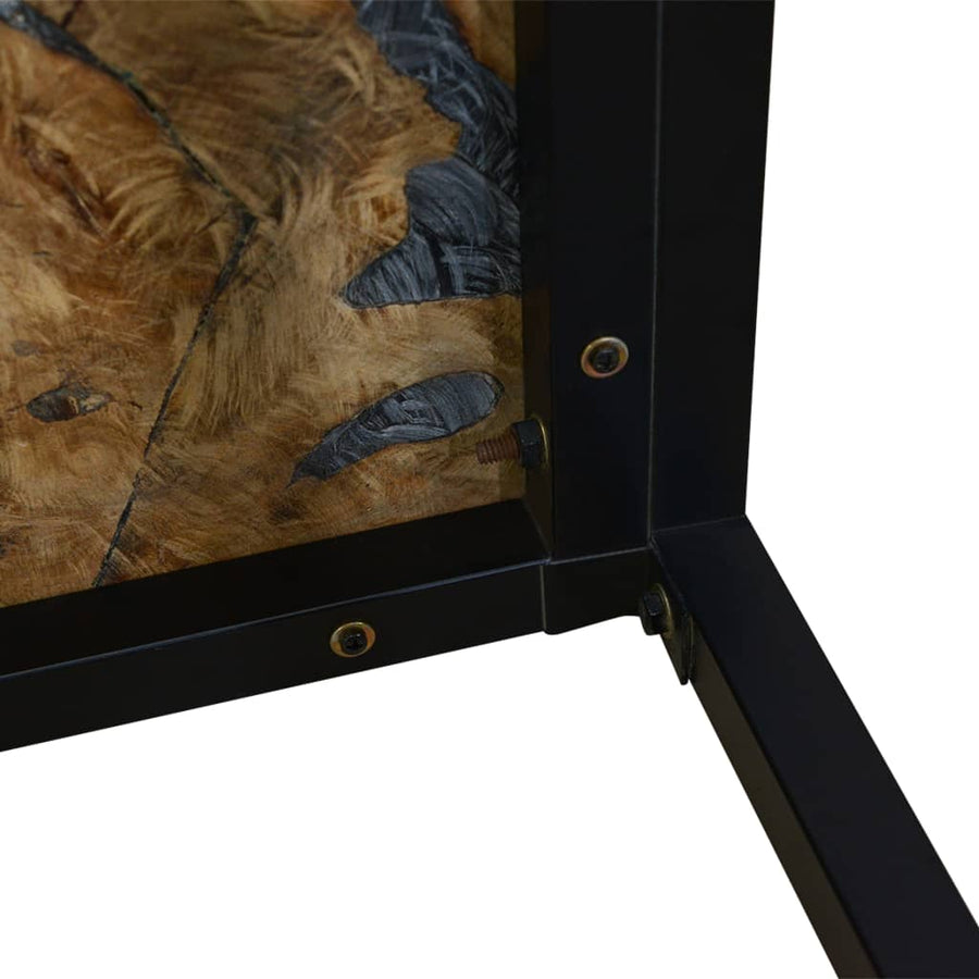 Salontafel 110X60X40 Cm Teakhout En Hars Zwart