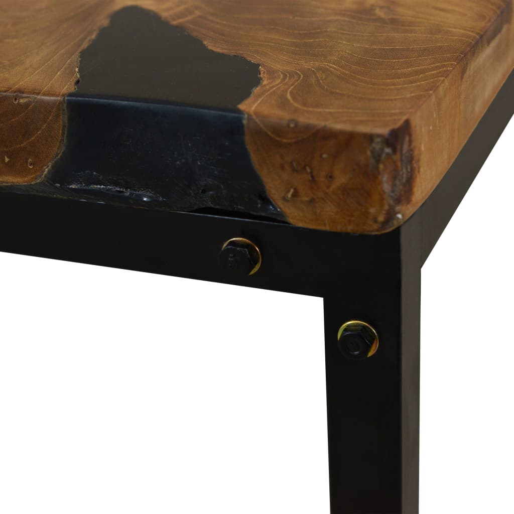 Salontafel 60X60X40 Cm Teakhout En Hars Zwart