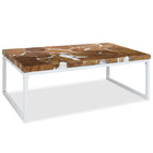 Coffee table 110x60x40 cm teak wood and resin