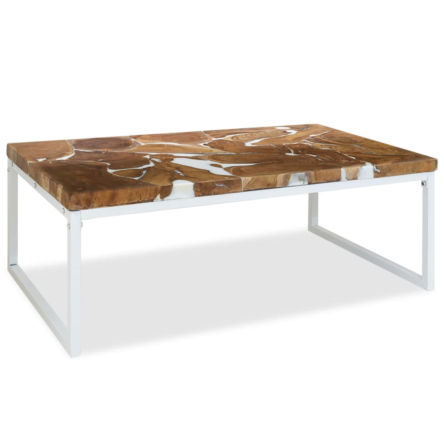 Salontafel Teakhout En Hars 110 x 60 x 40 cm Wit