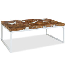 Salontafel Teakhout En Hars 110 x 60 x 40 cm Wit
