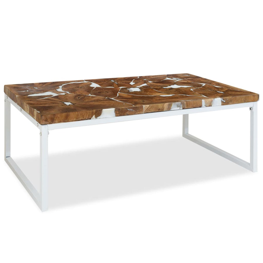 Salontafel Teakhout En Hars 110 x 60 x 40 cm Wit