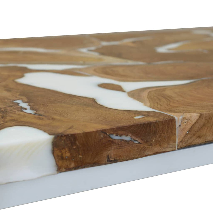 Salontafel Teakhout En Hars 110 x 60 x 40 cm Wit