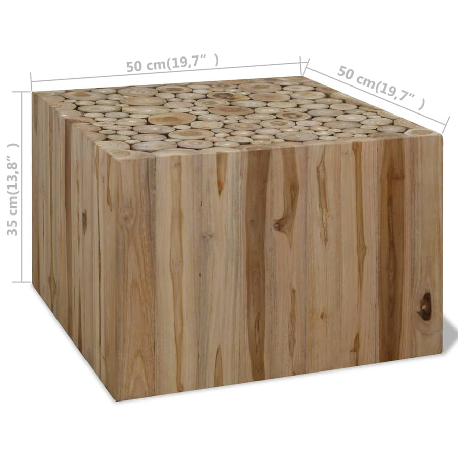 Salontafel Echt Teakhout 50 x 50 x 35 cm