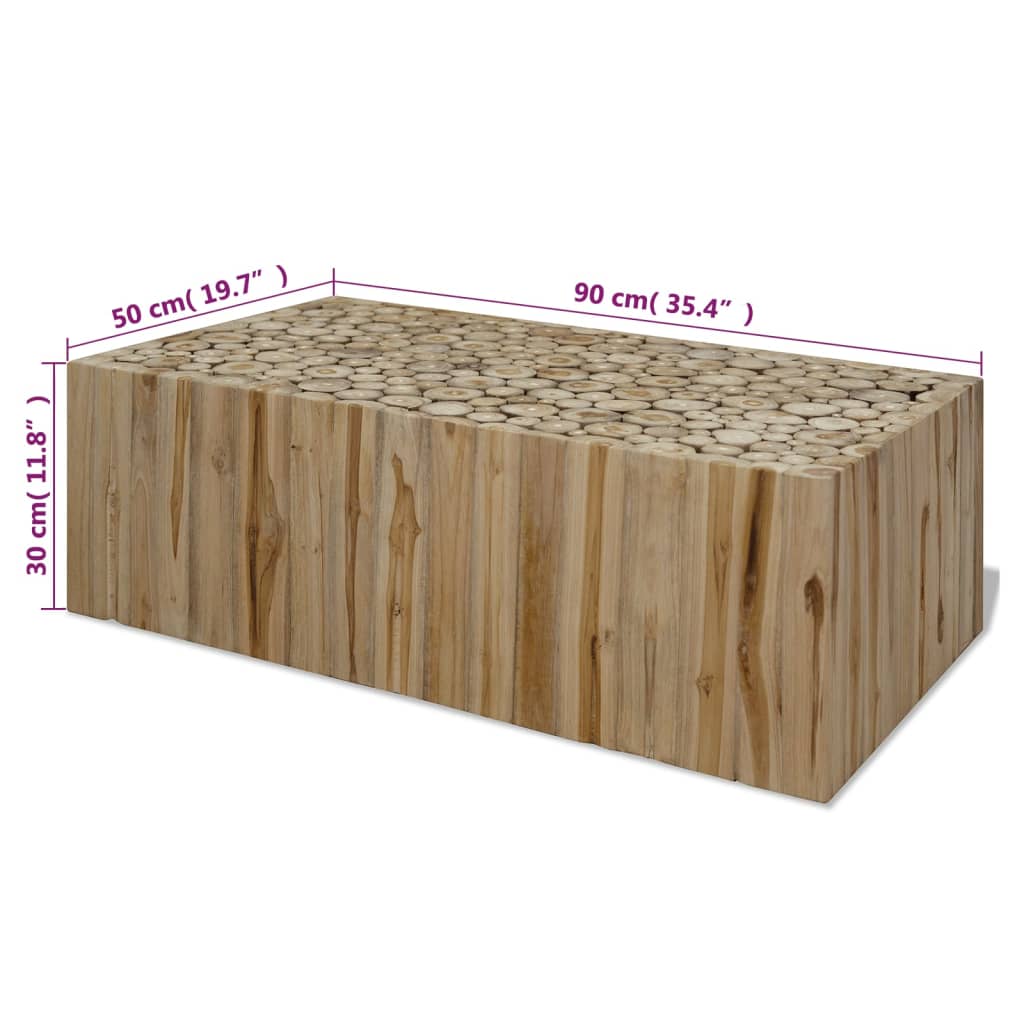 Salontafel Echt Teakhout 90 x 50 x 30 cm