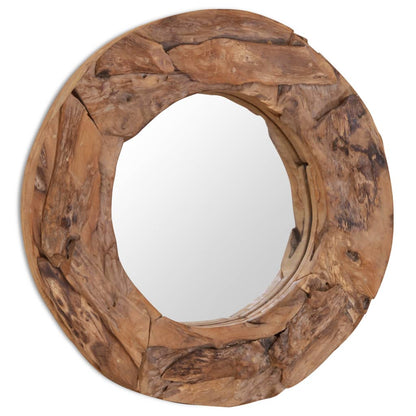 Decoratieve Spiegel Rond Teakhout 60 cm
