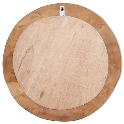 Decoratieve Spiegel Rond Teakhout 60 cm