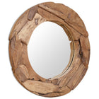 Spiegel rond 80 cm teakhout