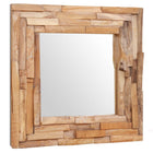 Decorative square mirror 60x60 cm teak wood