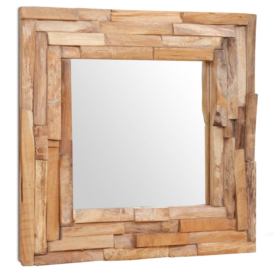 Decoratieve Spiegel Vierkant Teakhout 60 x 60 cm