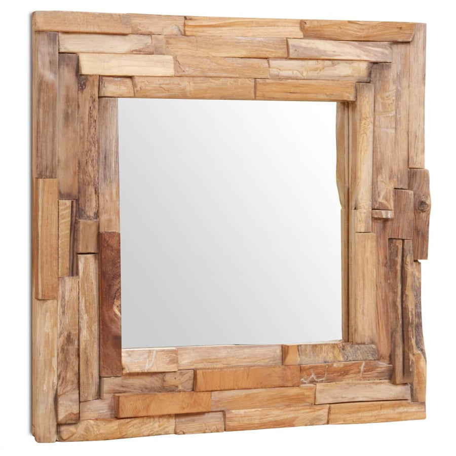 Decoratieve Spiegel Vierkant Teakhout 60 x 60 cm