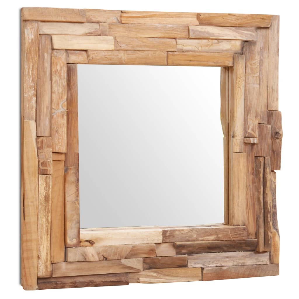 Decoratieve Spiegel Vierkant Teakhout 60 x 60 cm