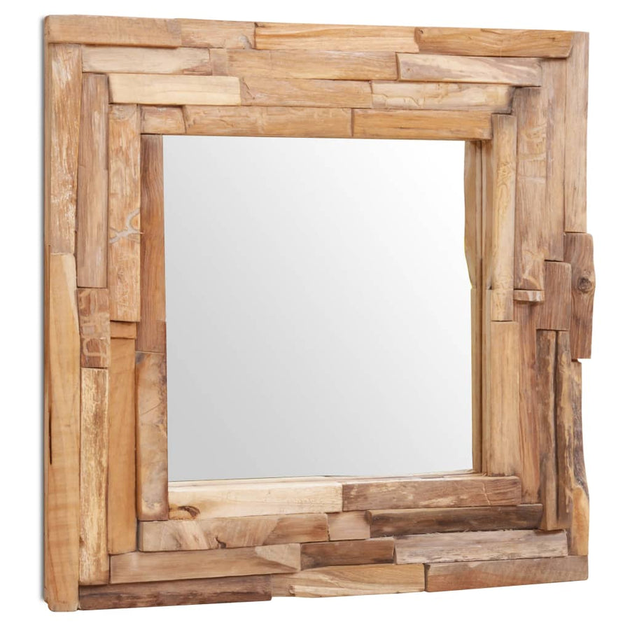Decoratieve Spiegel Vierkant Teakhout 60 x 60 cm
