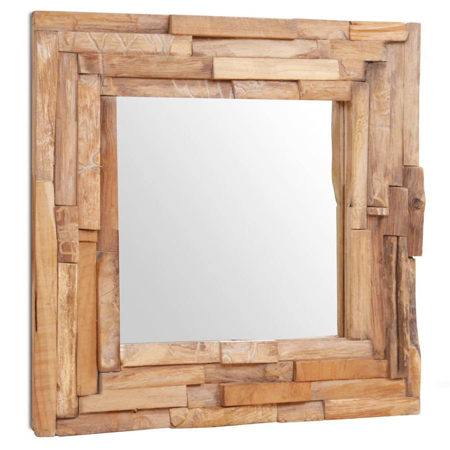 Decoratieve Spiegel Vierkant Teakhout 60 x 60 cm