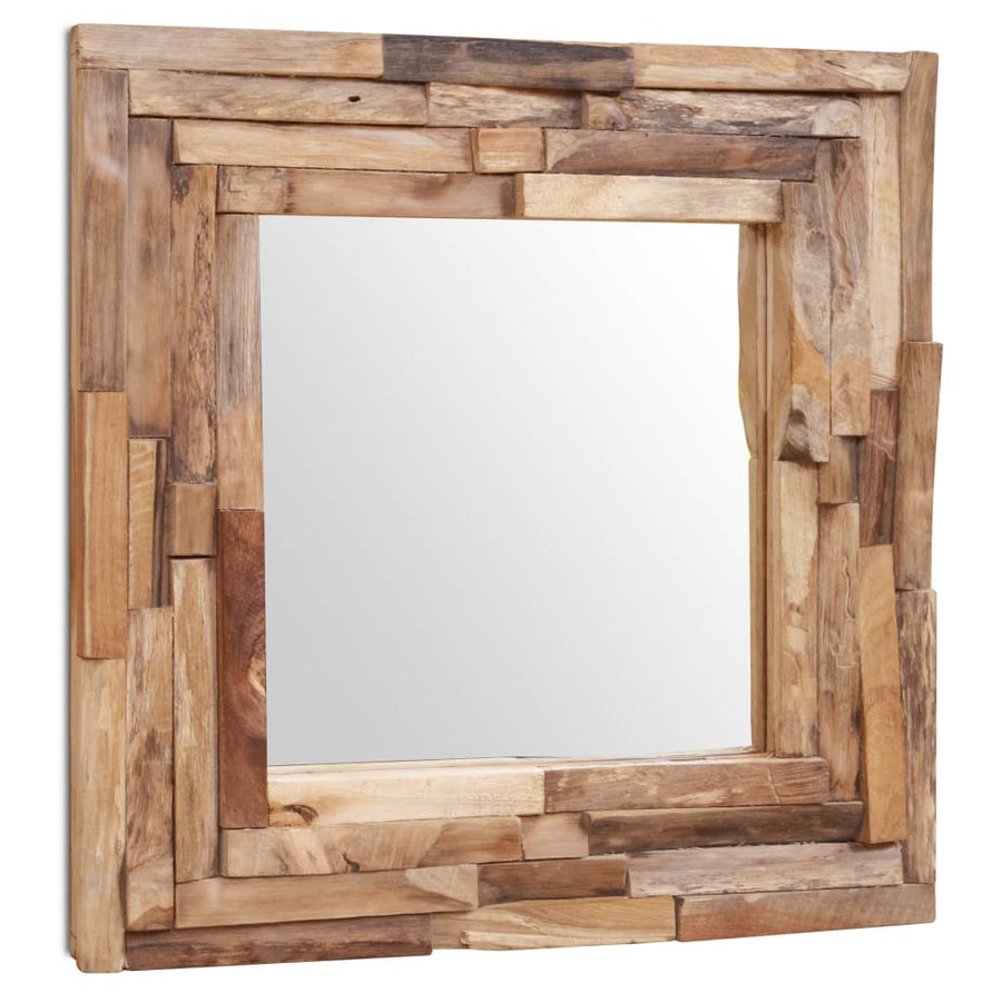 Decoratieve Spiegel Vierkant Teakhout 60 x 60 cm