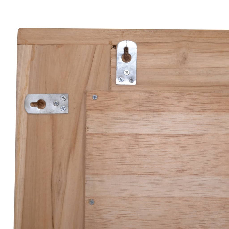 Decoratieve spiegel rechthoekig 90x60 cm teakhout