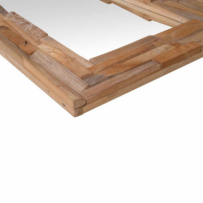 Decoratieve spiegel rechthoekig 120x60 cm teakhout