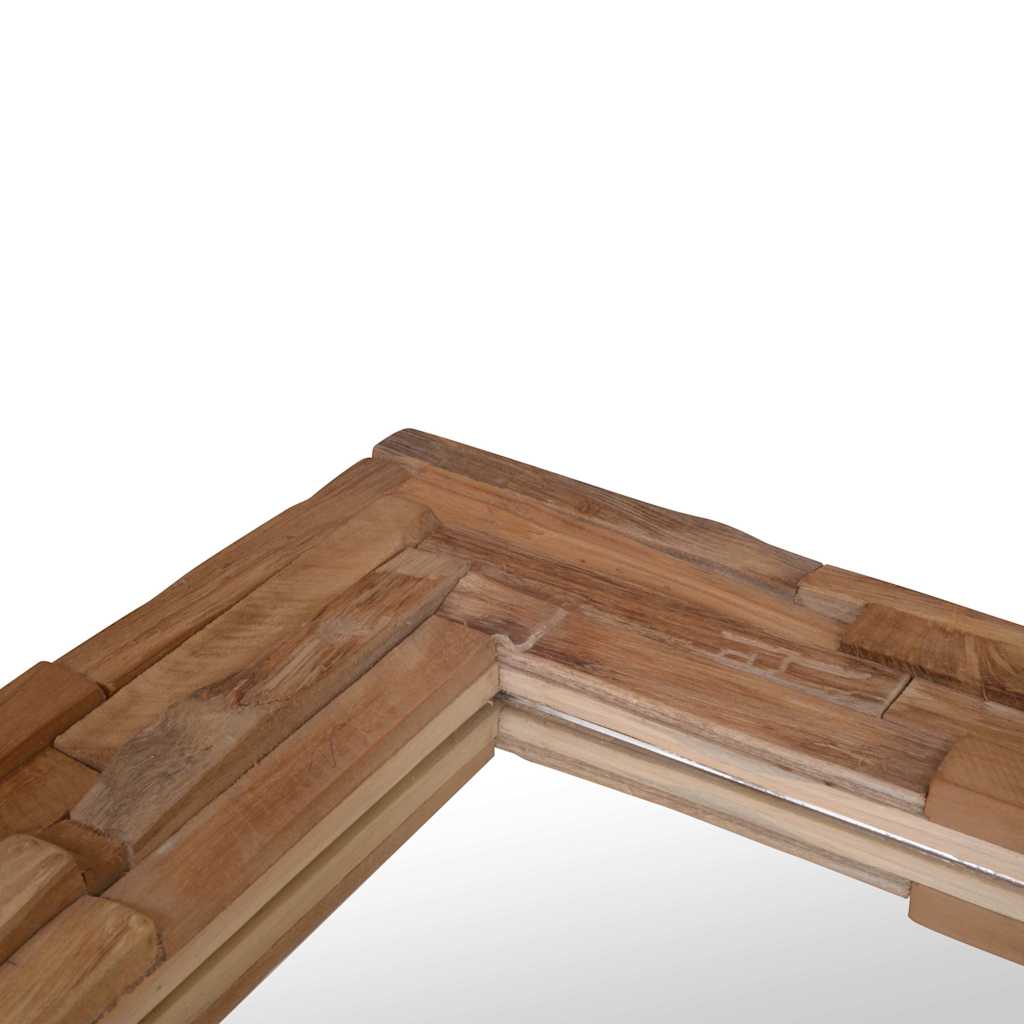 Decoratieve spiegel rechthoekig 120x60 cm teakhout