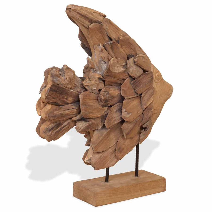 Vissenbeeld 40x12x57 cm teakhout