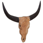 Wall-mounted bull sculpture 69x6x60 cm teak wood