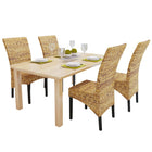 Eetkamerstoelen 4 stuks massief mangohout abaca