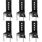 Dining chairs 6 pcs faux leather black