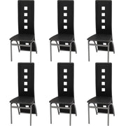 Eetkamerstoelen 6 st kunstleer zwart 43x55,5x108 cm