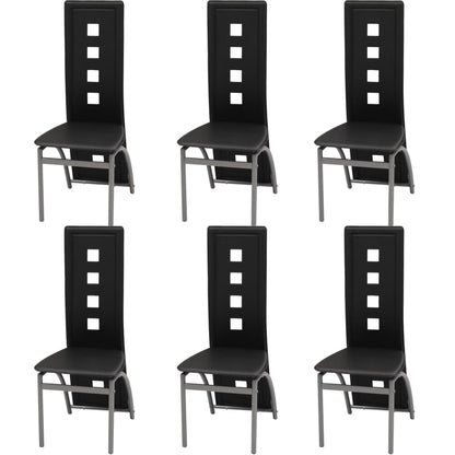 Eetkamerstoelen Kunstleer 6 Zwart