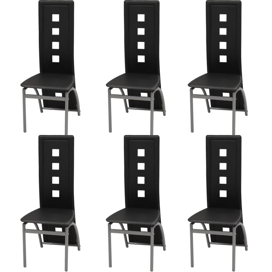 Eetkamerstoelen Kunstleer 6 Zwart