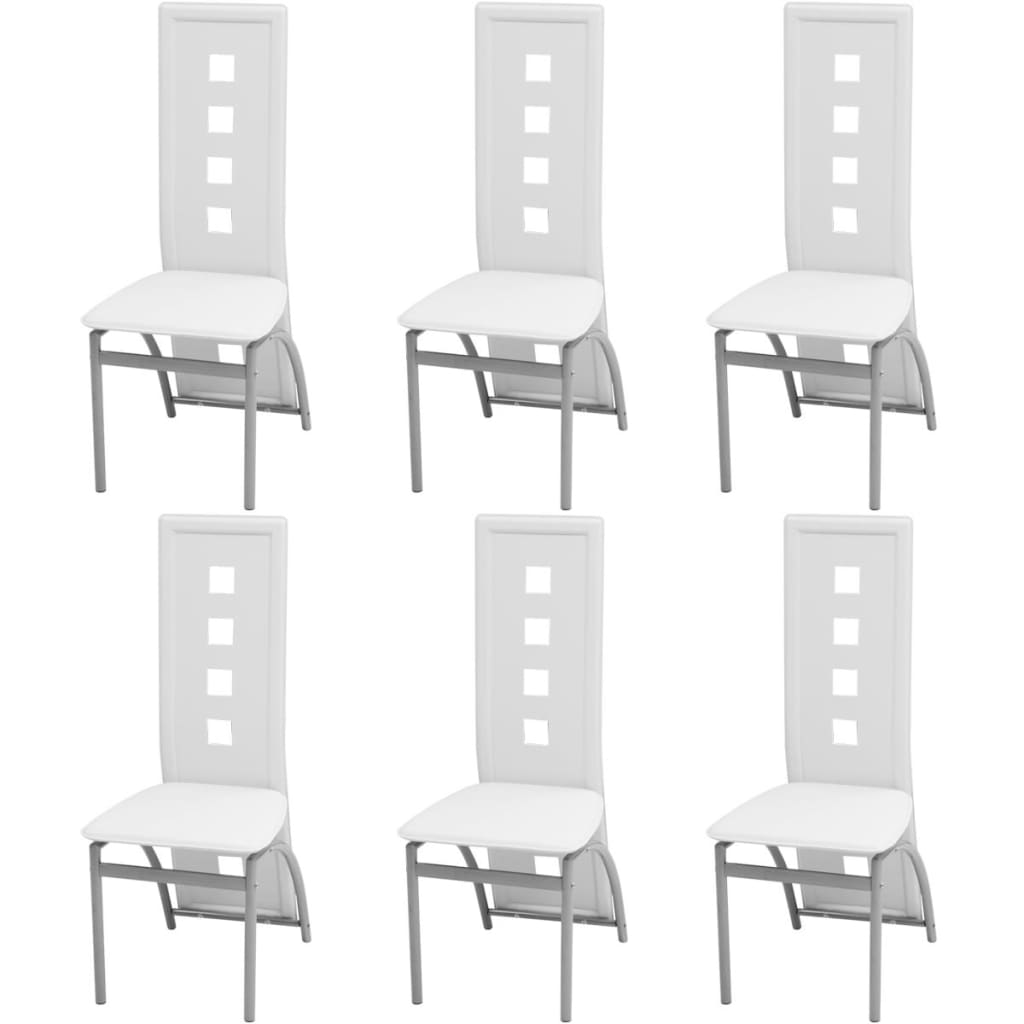 Eetkamerstoelen Kunstleer 6 Wit