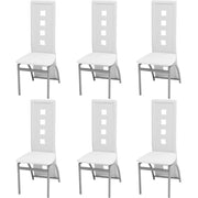 Eetkamerstoelen 6 st kunstleer wit 43x55,5x108 cm
