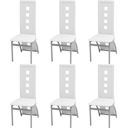 Eetkamerstoelen Kunstleer 6 Wit