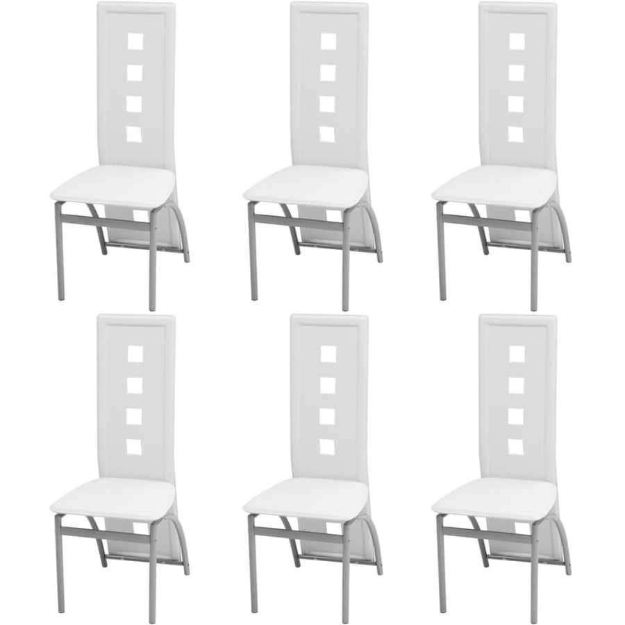 Eetkamerstoelen Kunstleer 6 Wit