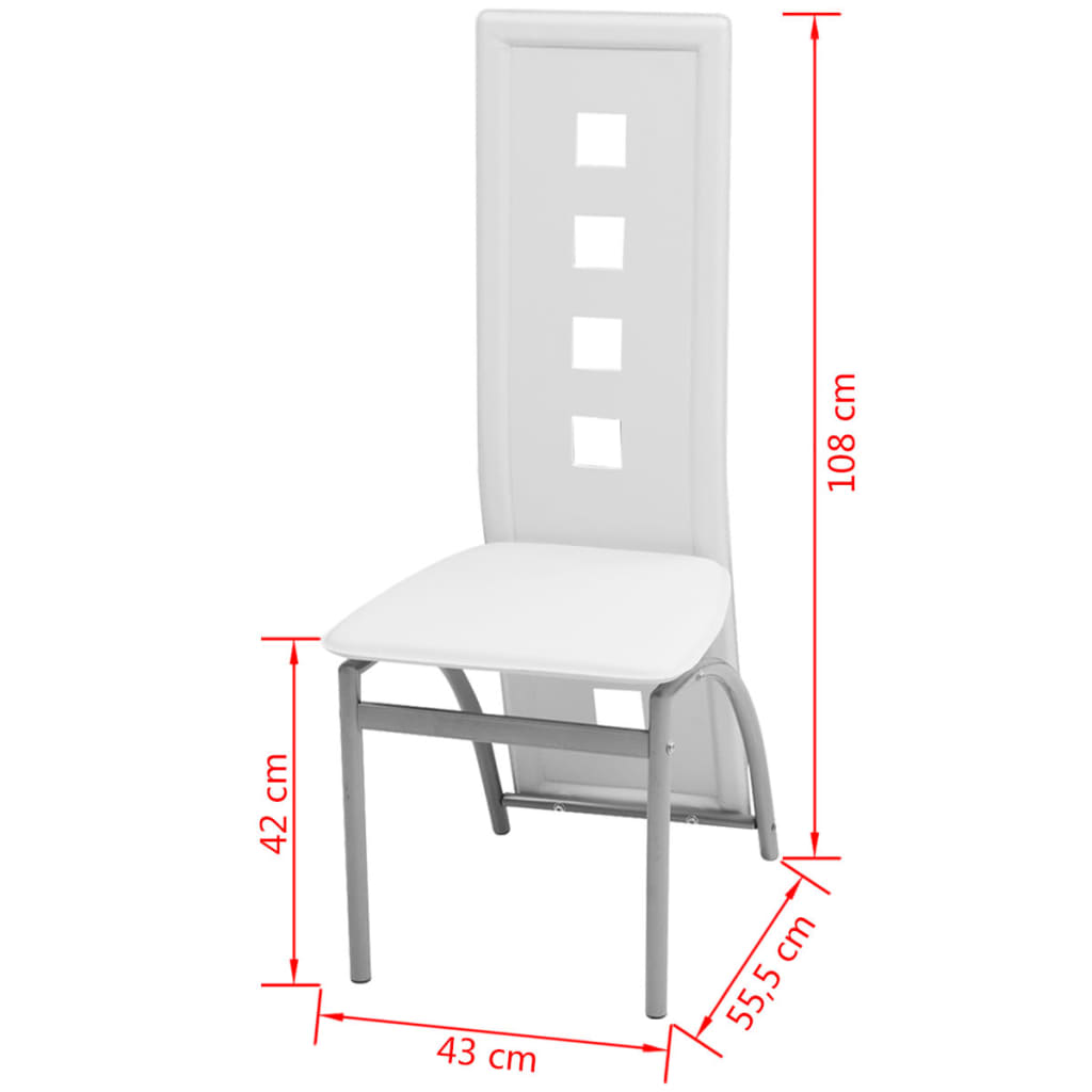 Eetkamerstoelen Kunstleer 6 Wit