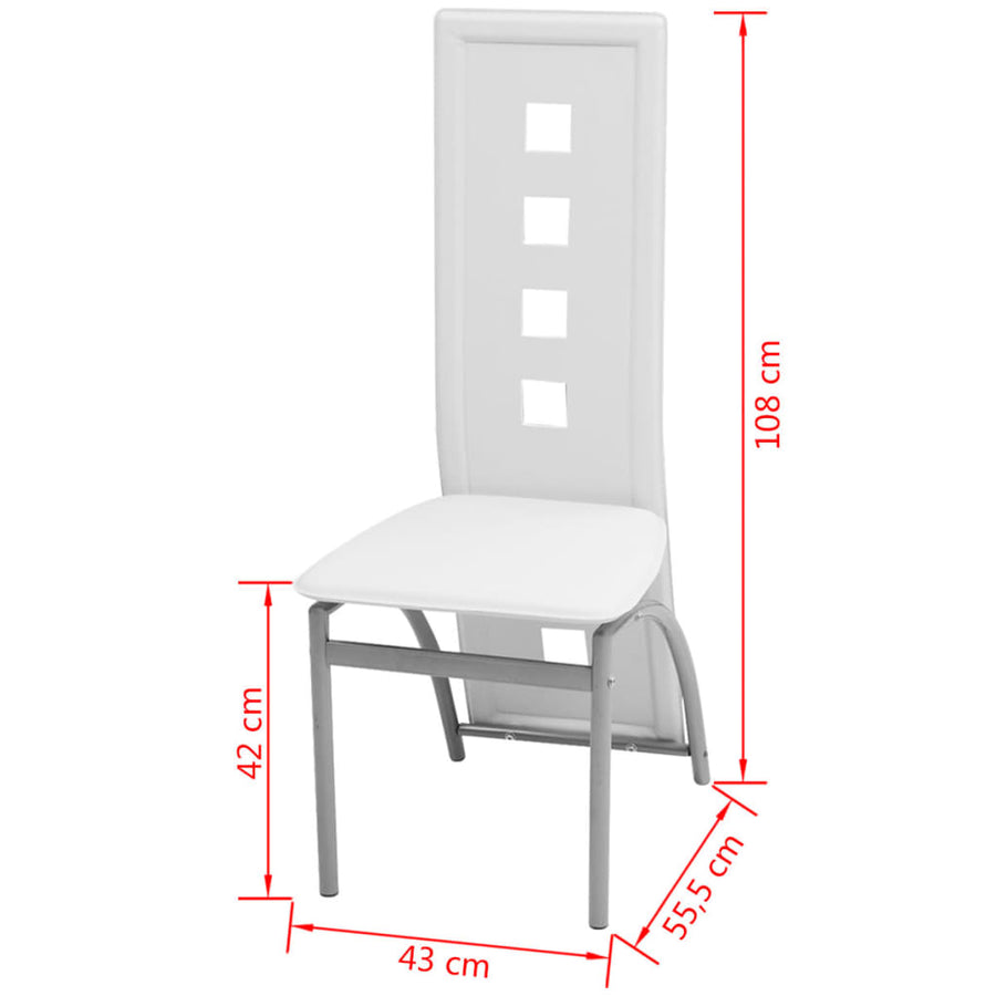 Eetkamerstoelen Kunstleer 6 Wit