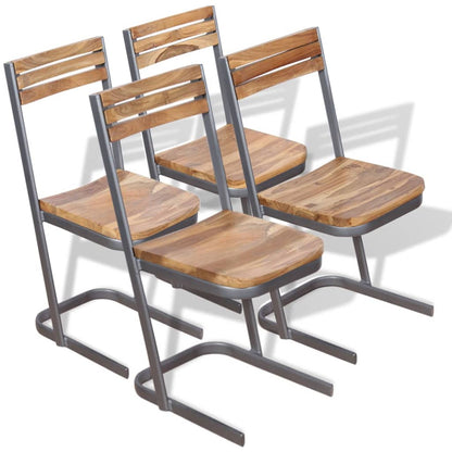 Eetkamerstoelen 4 Stuks Massief Teakhout