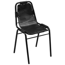 Eetkamerstoelen 6 st echt leer zwart