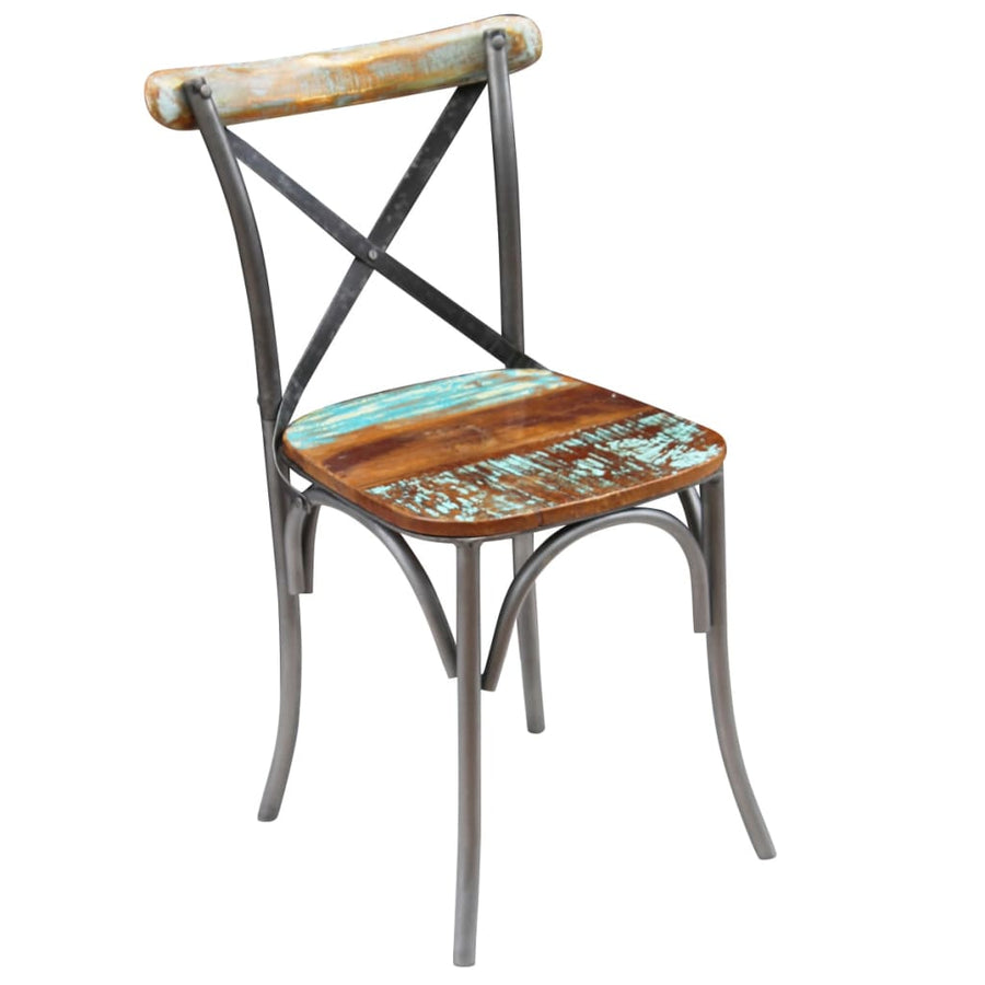 Eetkamerstoelen 6 massief gerecycled hout