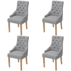 Eetkamerstoelen 4 st lichtgrijs eikenhout