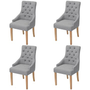Eetkamerstoelen 4 st lichtgrijs eikenhout