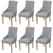 Eetkamerstoelen 6 stuks lichtgrijs eikenhout