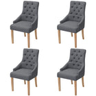 Eetkamerstoelen 4 st donkergrijs stof