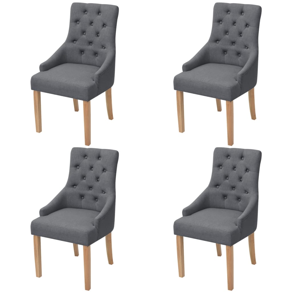 Eetkamerstoelen Stof 4 Donkergrijs