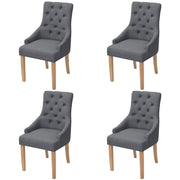 Eetkamerstoelen 4 st donkergrijs stof