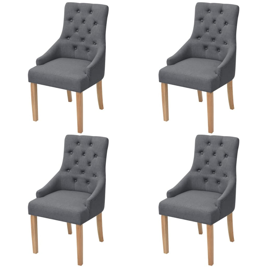 Eetkamerstoelen Stof 4 Donkergrijs