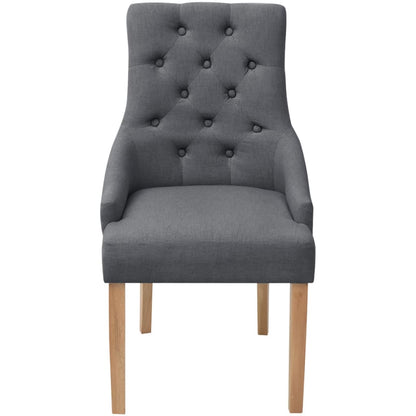 Eetkamerstoelen Stof 4 Donkergrijs