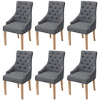Eetkamerstoelen 6 st donkergrijs stof
