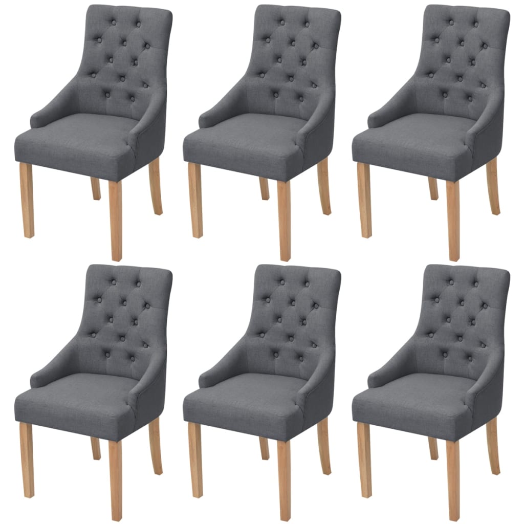 Eetkamerstoelen Stof 6 Donkergrijs